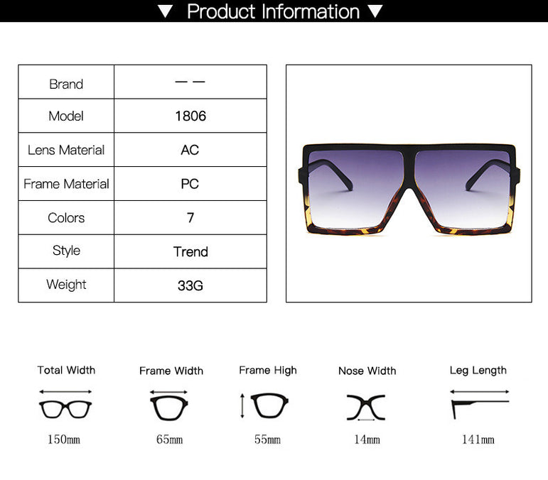 Plastic Oversized Women Square Sunglasses