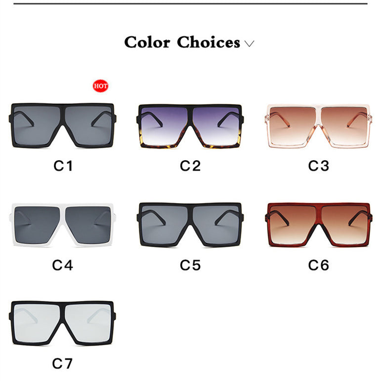 Plastic Oversized Women Square Sunglasses