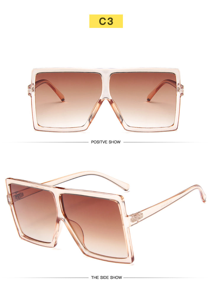Plastic Oversized Women Square Sunglasses