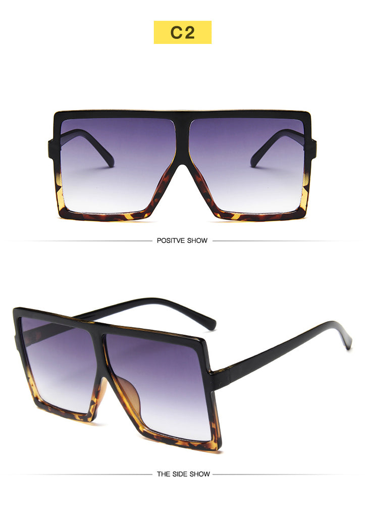 Plastic Oversized Women Square Sunglasses