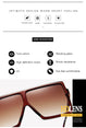 Plastic Oversized Women Square Sunglasses