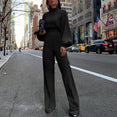 Elegant Long Sleeve Wide Leg Patns Jumpsuit