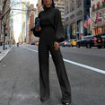 Elegant Long Sleeve Wide Leg Patns Jumpsuit