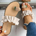 Women Girls Pearl Flat Bohemian Slippers