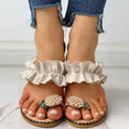 Women Girls Pearl Flat Bohemian Slippers