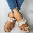Women Girls Pearl Flat Bohemian Slippers