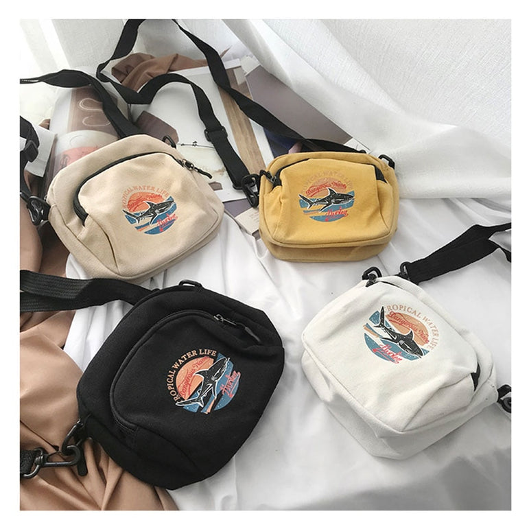 Canvas Cell Phone Simple Small Crossbody Bags