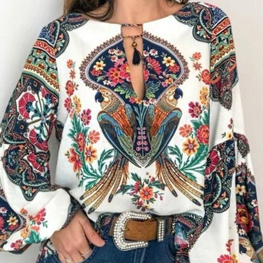 Bohemian Clothing Shirt Vintage Floral Blouse