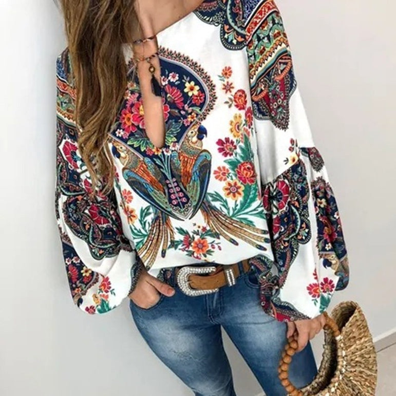 Bohemian Clothing Shirt Vintage Floral Blouse