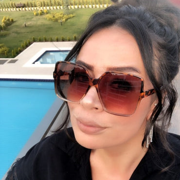 Gradient Plastic Fashion Women Oversize Sunglasses