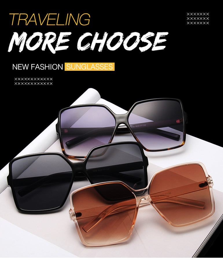 Gradient Plastic Fashion Women Oversize Sunglasses