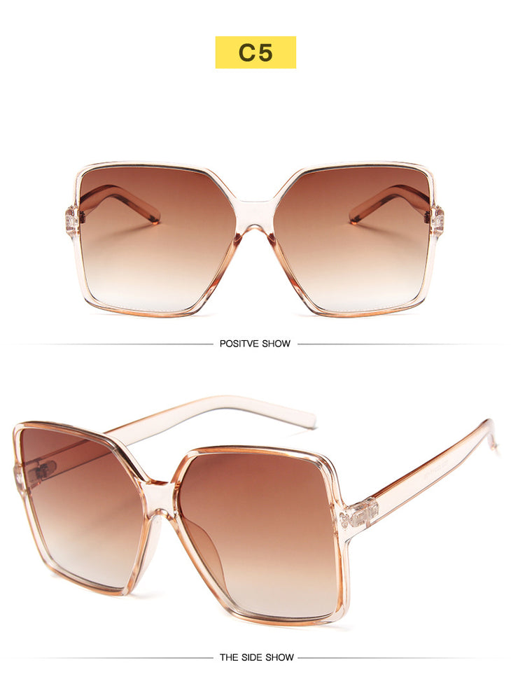 Gradient Plastic Fashion Women Oversize Sunglasses