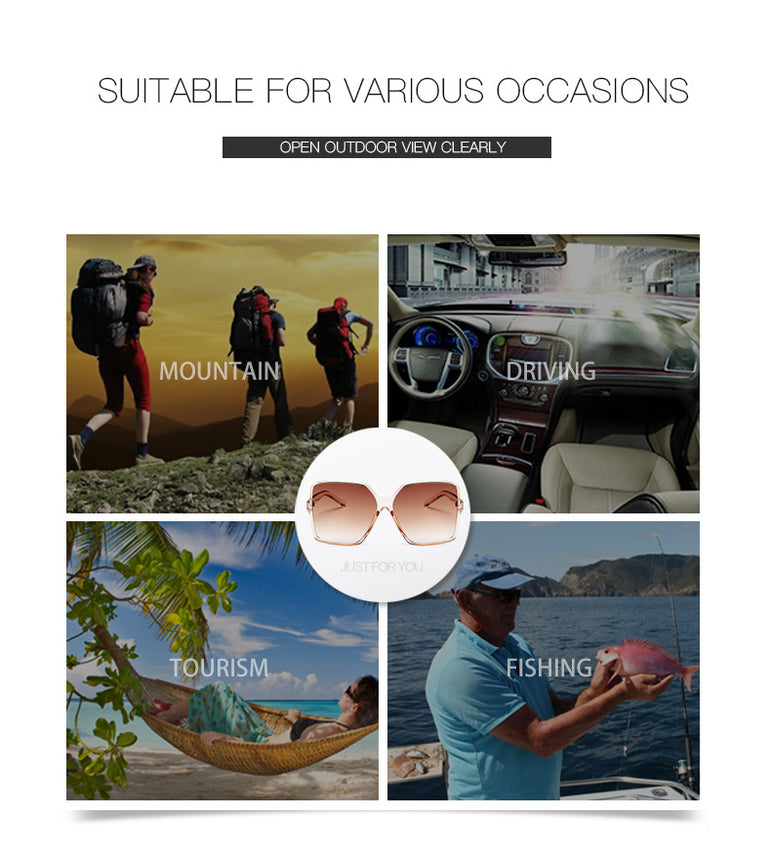 Gradient Plastic Fashion Women Oversize Sunglasses