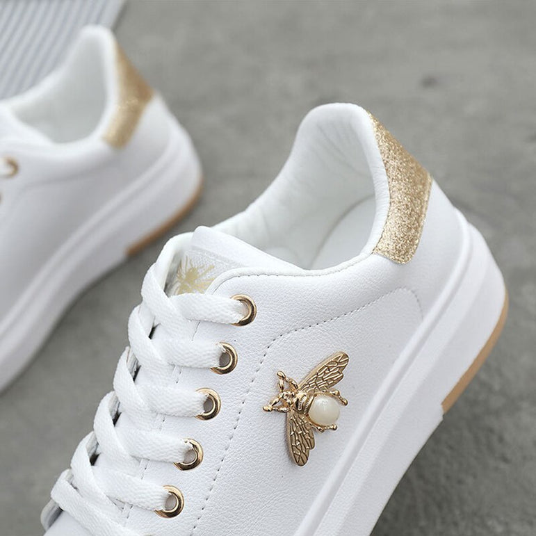 Fashion Breathable PU Leather Platform Sneakers