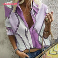 Long Sleeve Women Print Chiffon Blouse