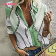 Long Sleeve Women Print Chiffon Blouse