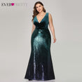 Plus Size Evening Sexy V-Neck Sleeveless Dress