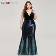 Plus Size Evening Sexy V-Neck Sleeveless Dress