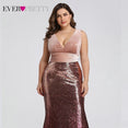 Plus Size Evening Sexy V-Neck Sleeveless Dress