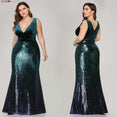 Plus Size Evening Sexy V-Neck Sleeveless Dress