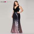 Plus Size Evening Sexy V-Neck Sleeveless Dress