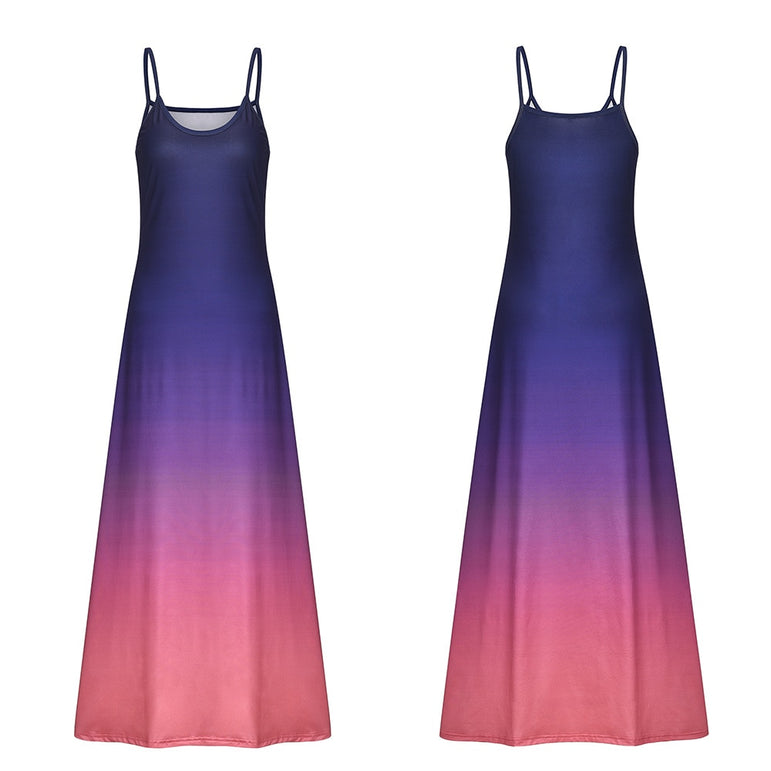 Colors Summer Sexy Boho Bow Maxi Dress