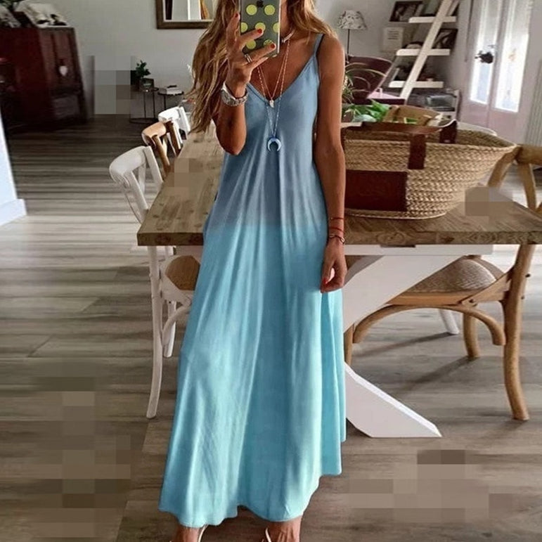 Colors Summer Sexy Boho Bow Maxi Dress