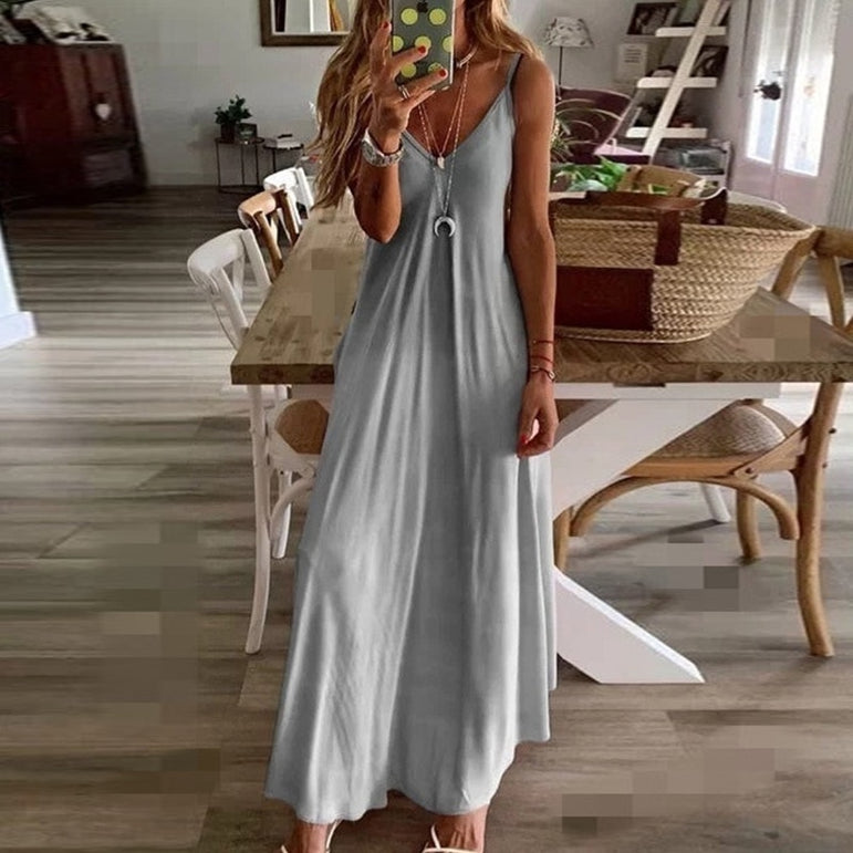 Colors Summer Sexy Boho Bow Maxi Dress