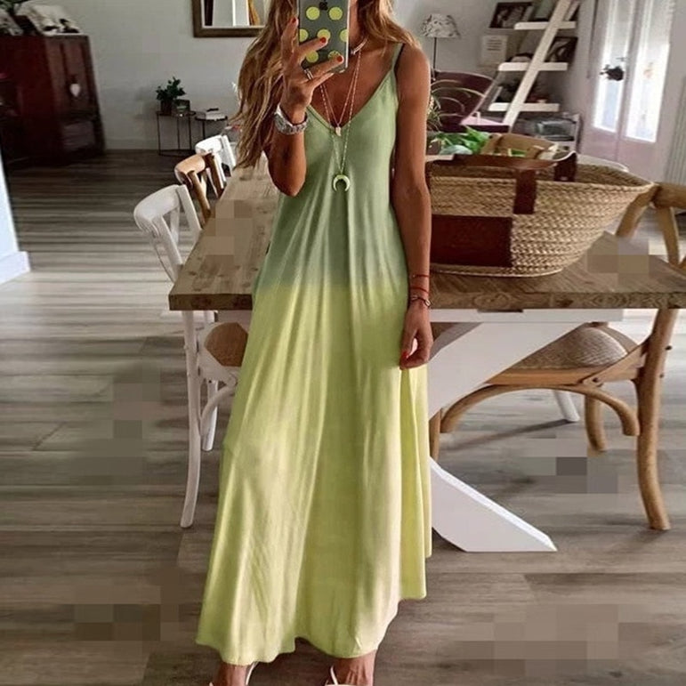 Colors Summer Sexy Boho Bow Maxi Dress