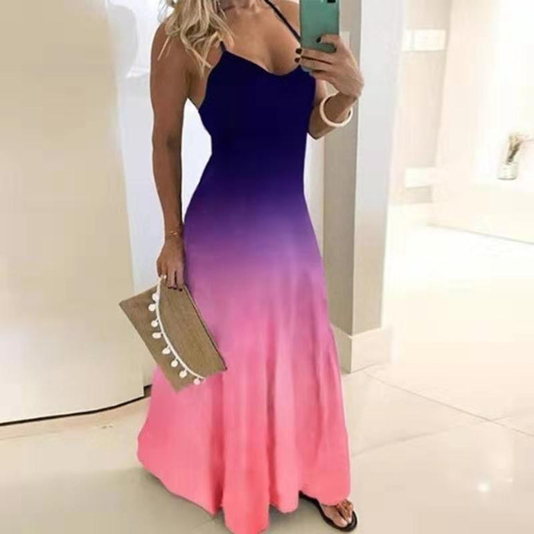 Colors Summer Sexy Boho Bow Maxi Dress