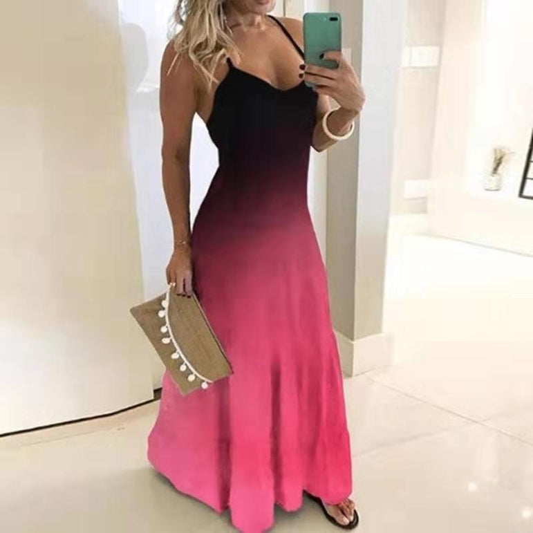 Colors Summer Sexy Boho Bow Maxi Dress