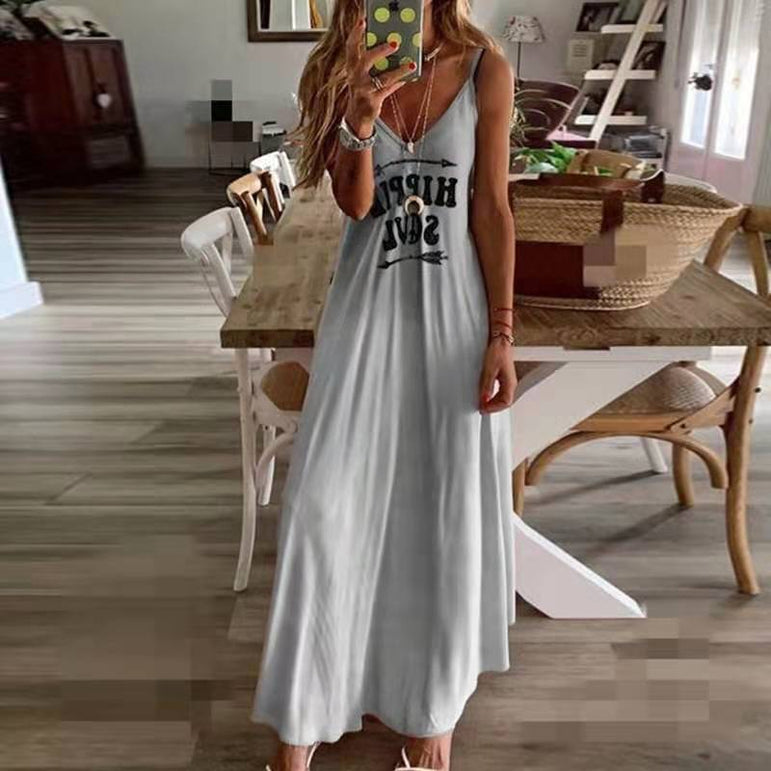 Colors Summer Sexy Boho Bow Maxi Dress