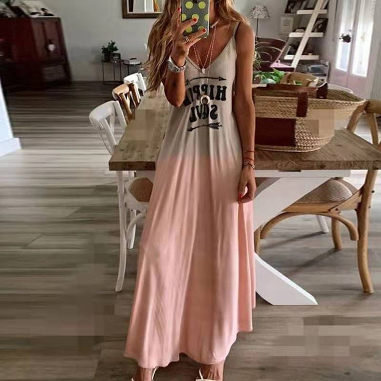 Colors Summer Sexy Boho Bow Maxi Dress