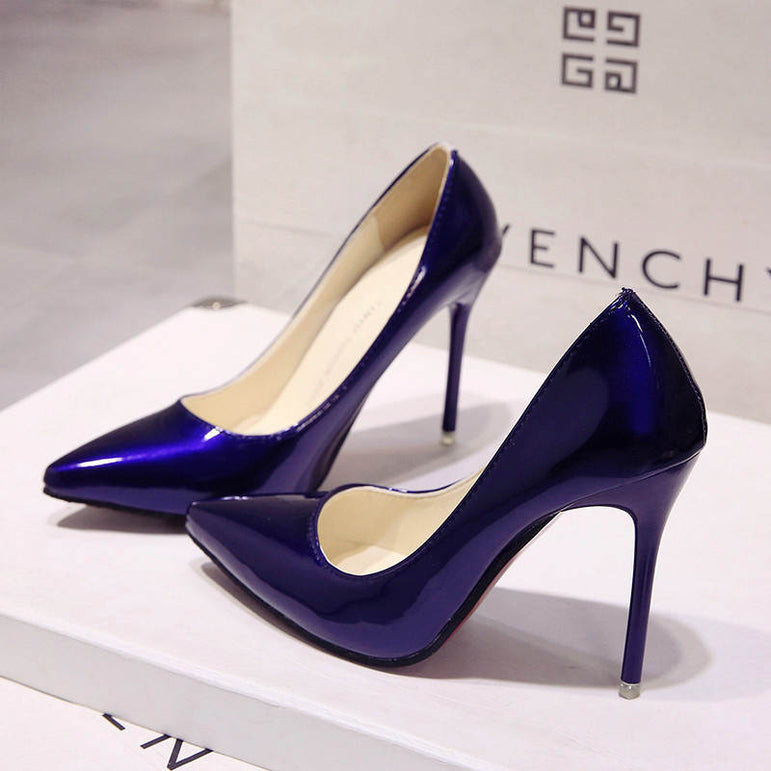 Pointed Toe Patent Leather Wedding Pumps