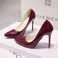 Pointed Toe Patent Leather Wedding Pumps