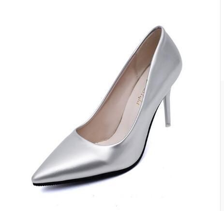 Pointed Toe Patent Leather Wedding Pumps