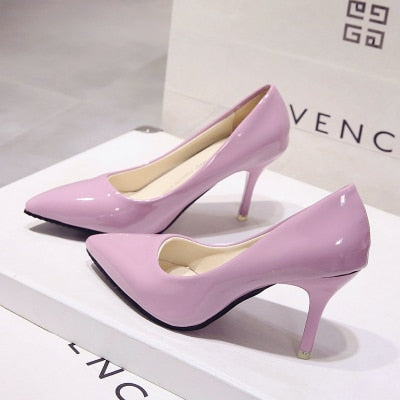 Pointed Toe Patent Leather Wedding Pumps