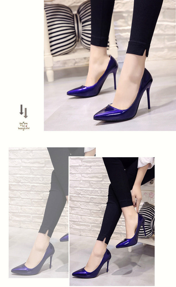 Pointed Toe Patent Leather Wedding Pumps