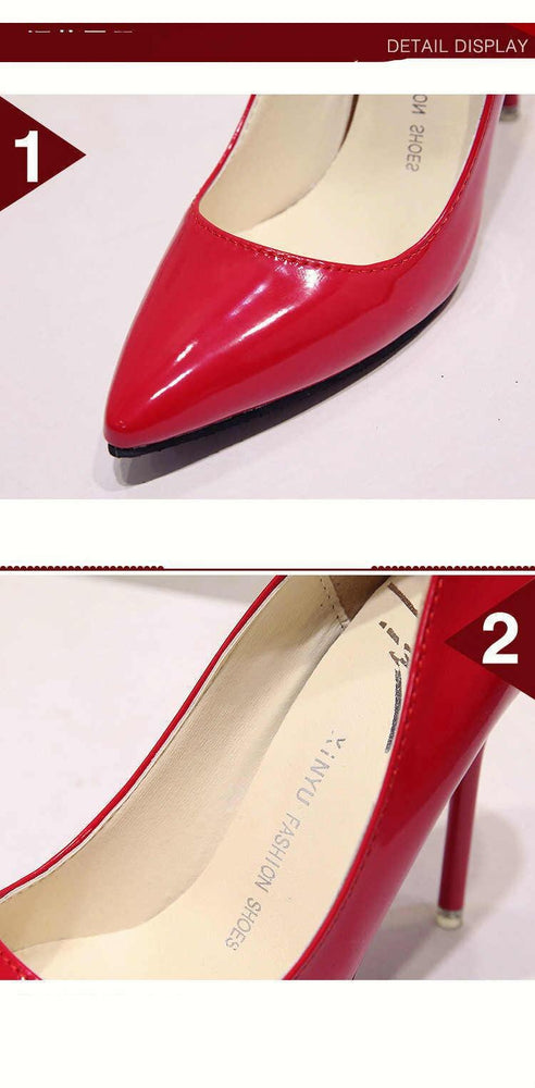 Pointed Toe Patent Leather Wedding Pumps