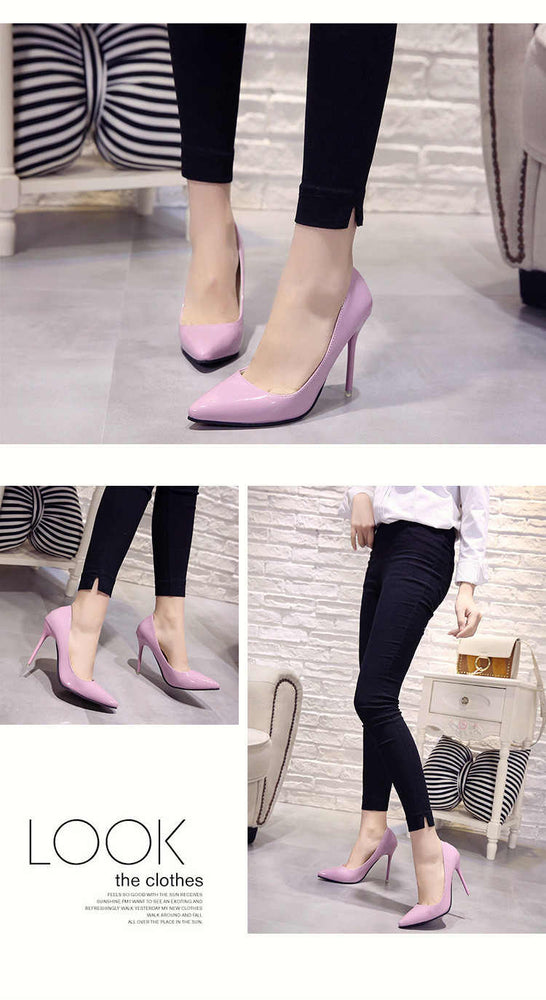 Pointed Toe Patent Leather Wedding Pumps