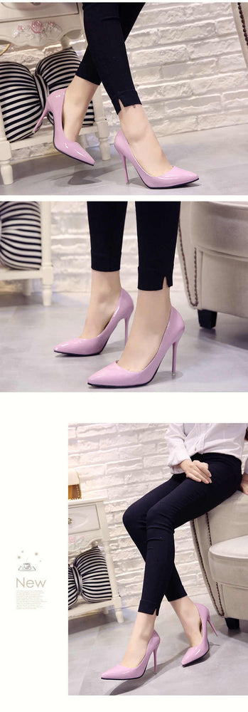 Pointed Toe Patent Leather Wedding Pumps