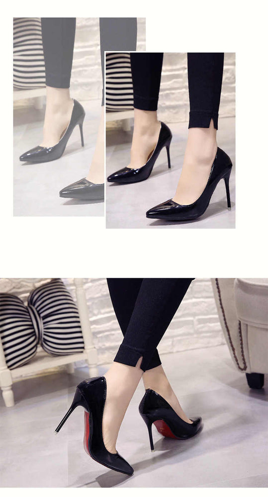 Pointed Toe Patent Leather Wedding Pumps
