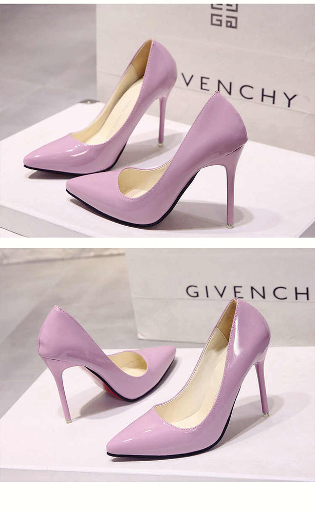 Pointed Toe Patent Leather Wedding Pumps