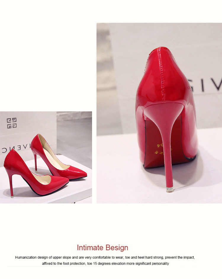 Pointed Toe Patent Leather Wedding Pumps