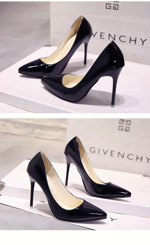 Pointed Toe Patent Leather Wedding Pumps