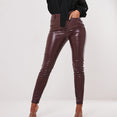 High Waist Pencil Faux Leather Pants Trousers