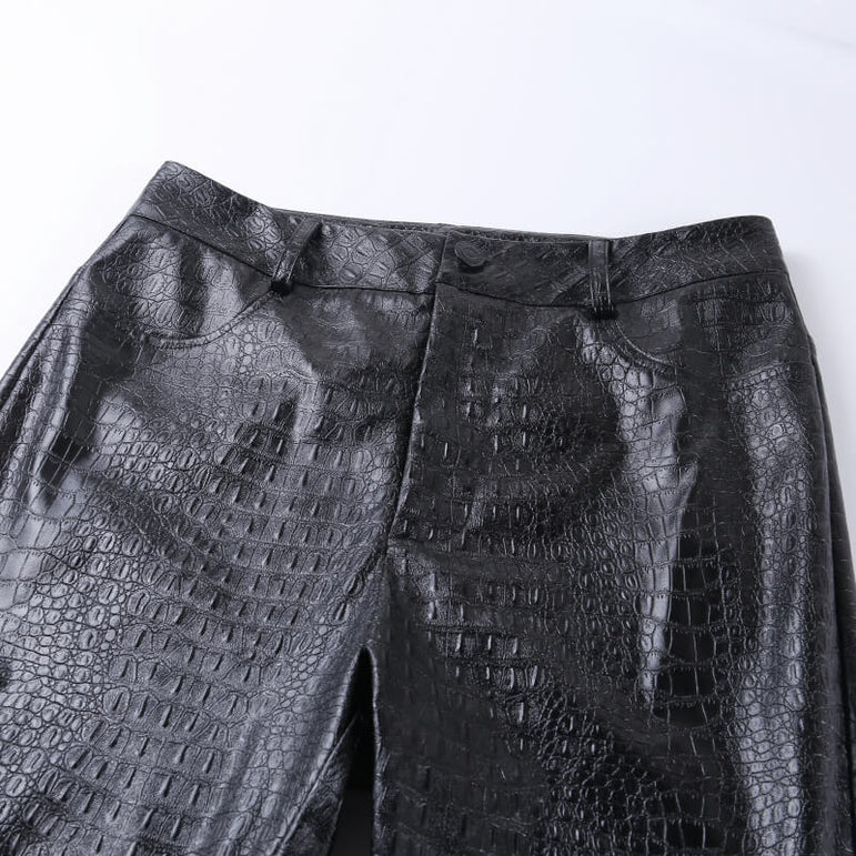 High Waist Pencil Faux Leather Pants Trousers