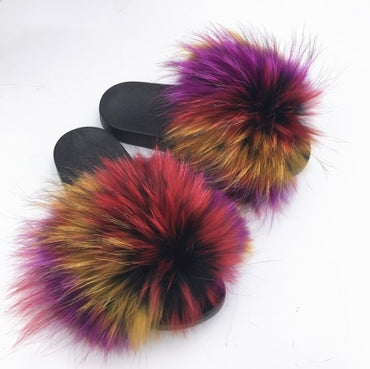 Comfort Furry Summer Flats Hot Fur Slippers