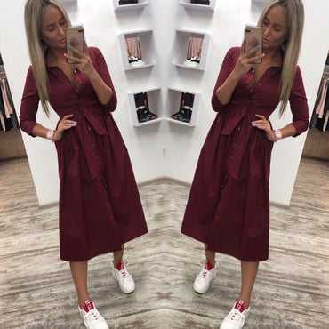 Women Casual Sashes a Line Party Dress