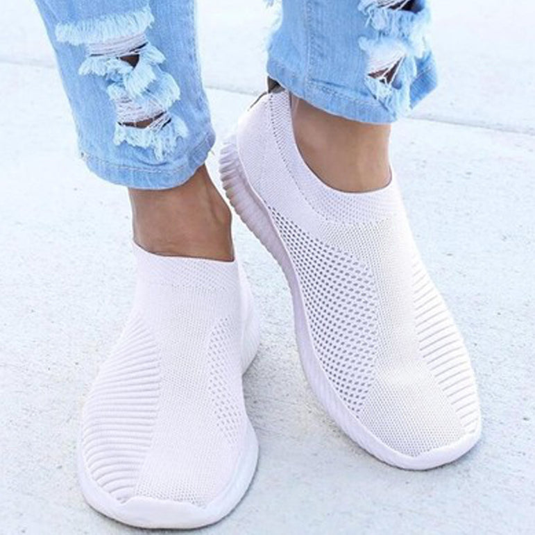 Air Mesh Soft Female Knitted Vulcanized Shoes